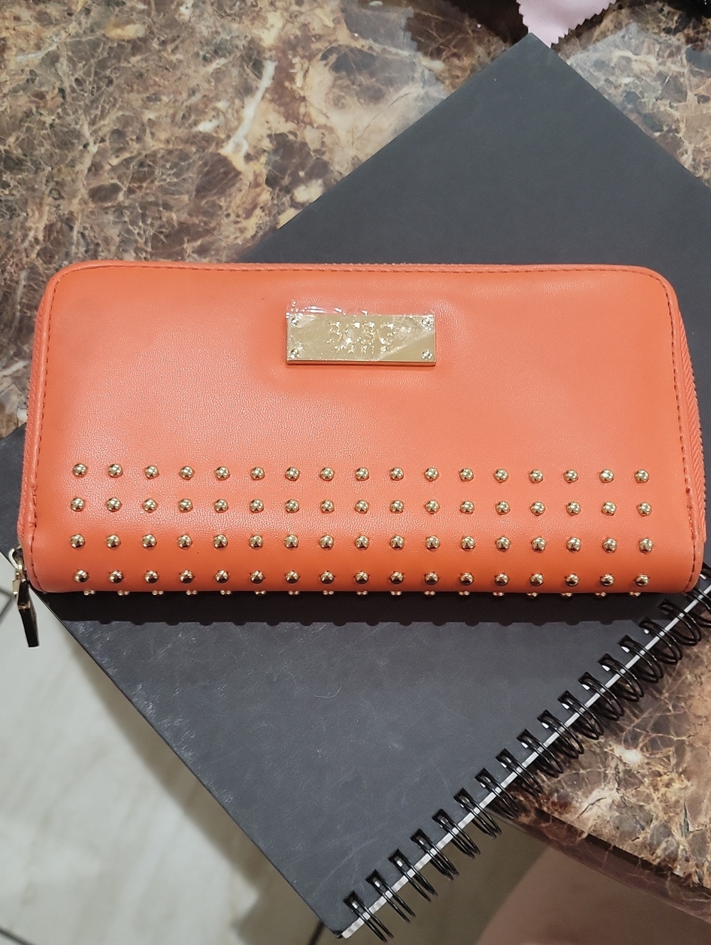 BCBG Studded Zip-Around Wallet